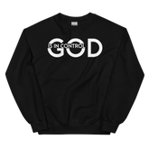 GOD IS IN CONTROL Crew Neck Sweatshirt - Black/White Letters (S-5XL)