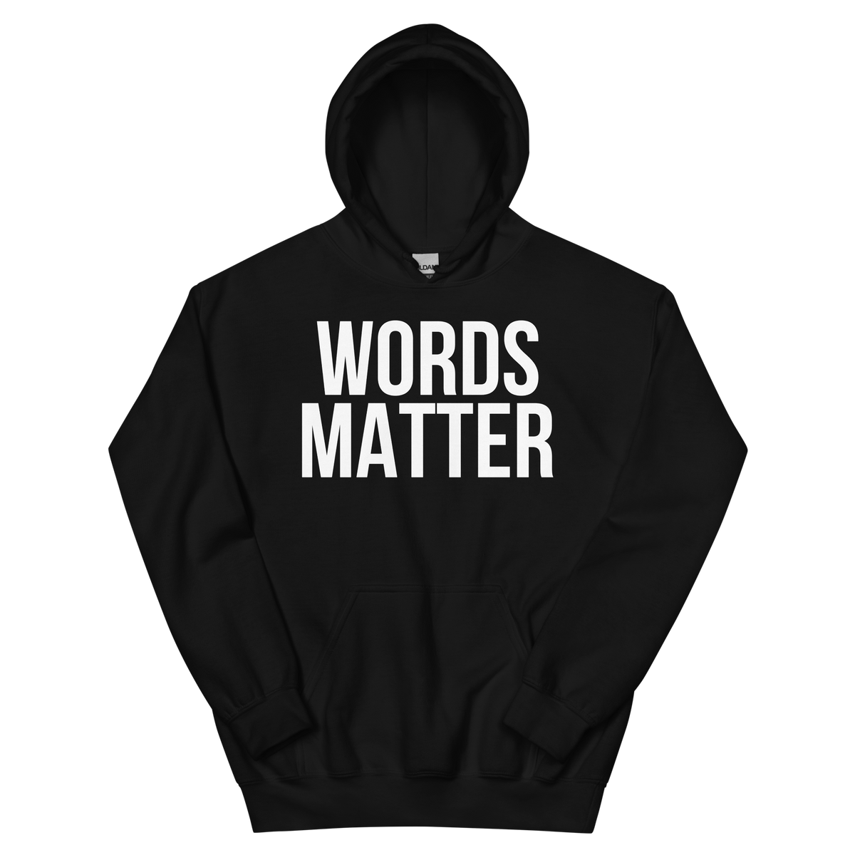 WORDS MATTER Hoodie - Black/White Letters (S-5XL)