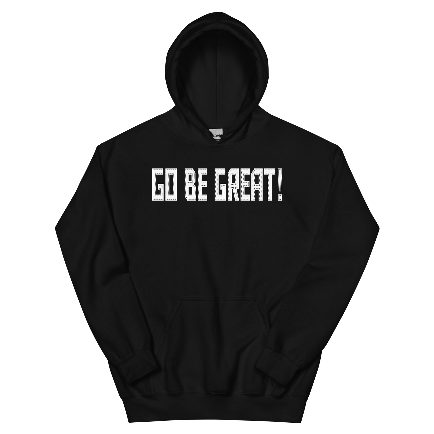 GO BE GREAT Hoodie - Black/White Letters (S-5XL)