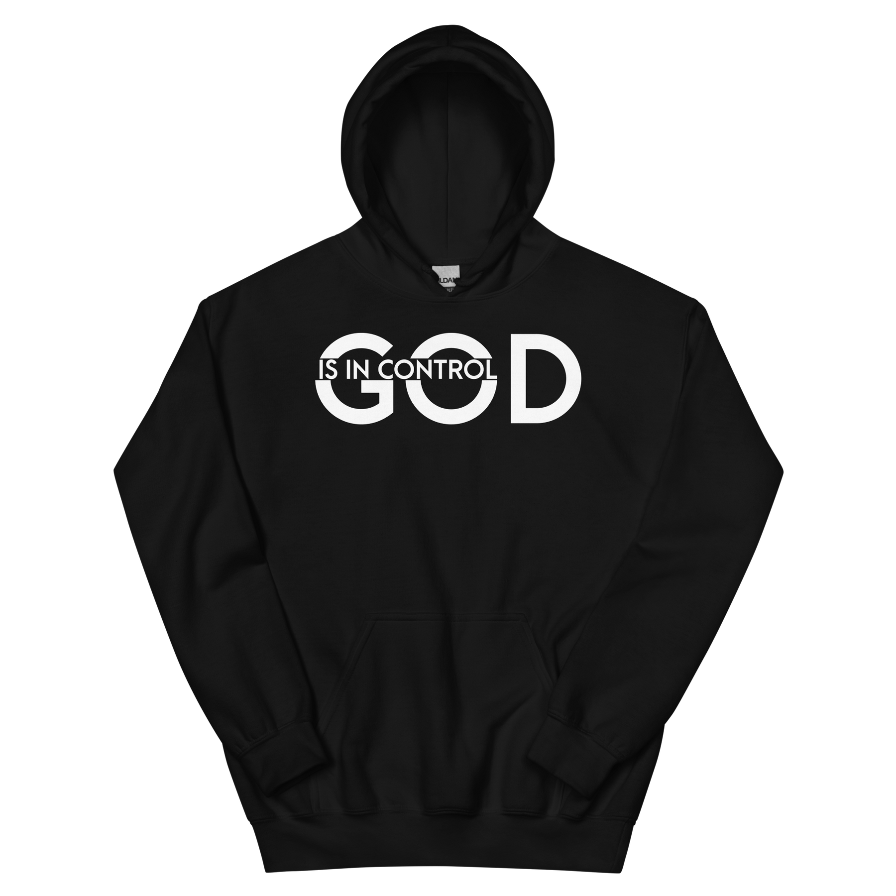 GOD IS IN CONTROL Hoodie - Black/White Letters (S-5XL)