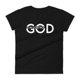 GOD IS IN CONTROL Short Sleeve Fit Tee Women's - Black/White Letters (S-2XL)