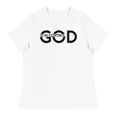 GOD IS IN CONTROL Short Sleeve Women's Relaxed T-Shirt - White/Black Letters (S-3XL)